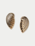 Shell stud earrings crafted in zinc and titanium, UK version