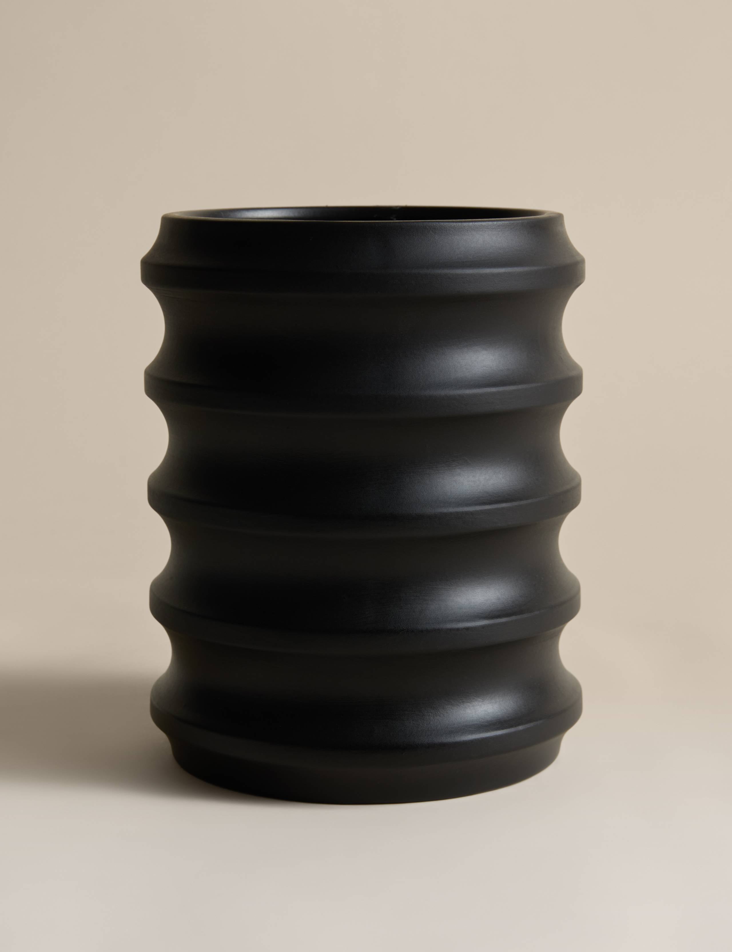 M&S short ribbed ceramic vase 20 cm (British brand)