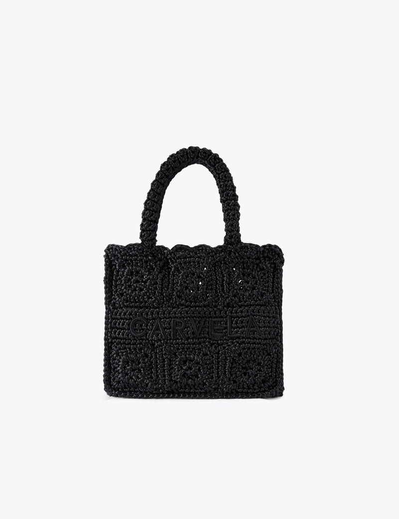 Carvela silk blend knotted tote bag, imported from the UK