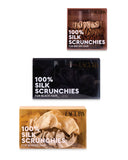 Silk scrunchies 2 pack in Blonde, Light Brown or Black, UK version