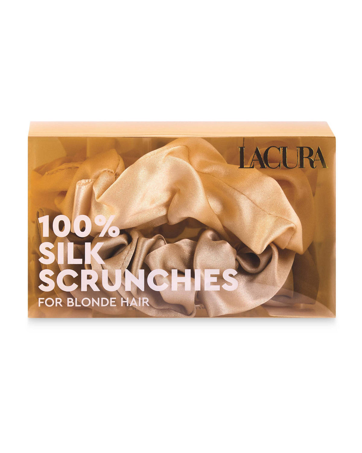 Silk scrunchies 2 pack in Blonde, Light Brown or Black, UK version