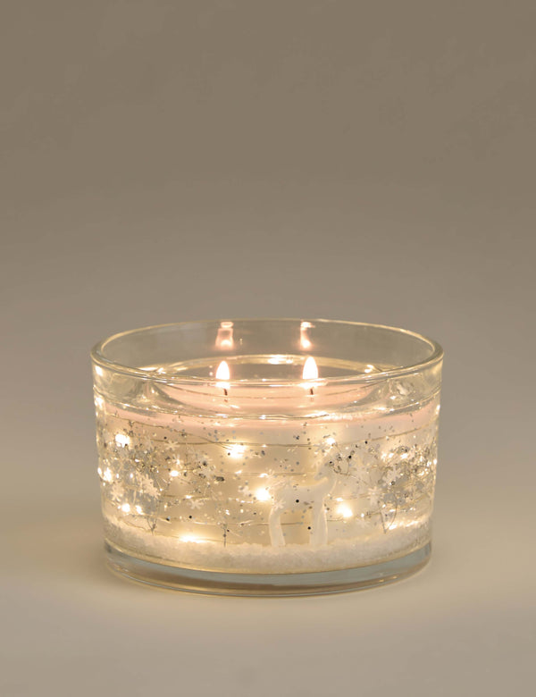 Silver 2 Wick Light Up Candle