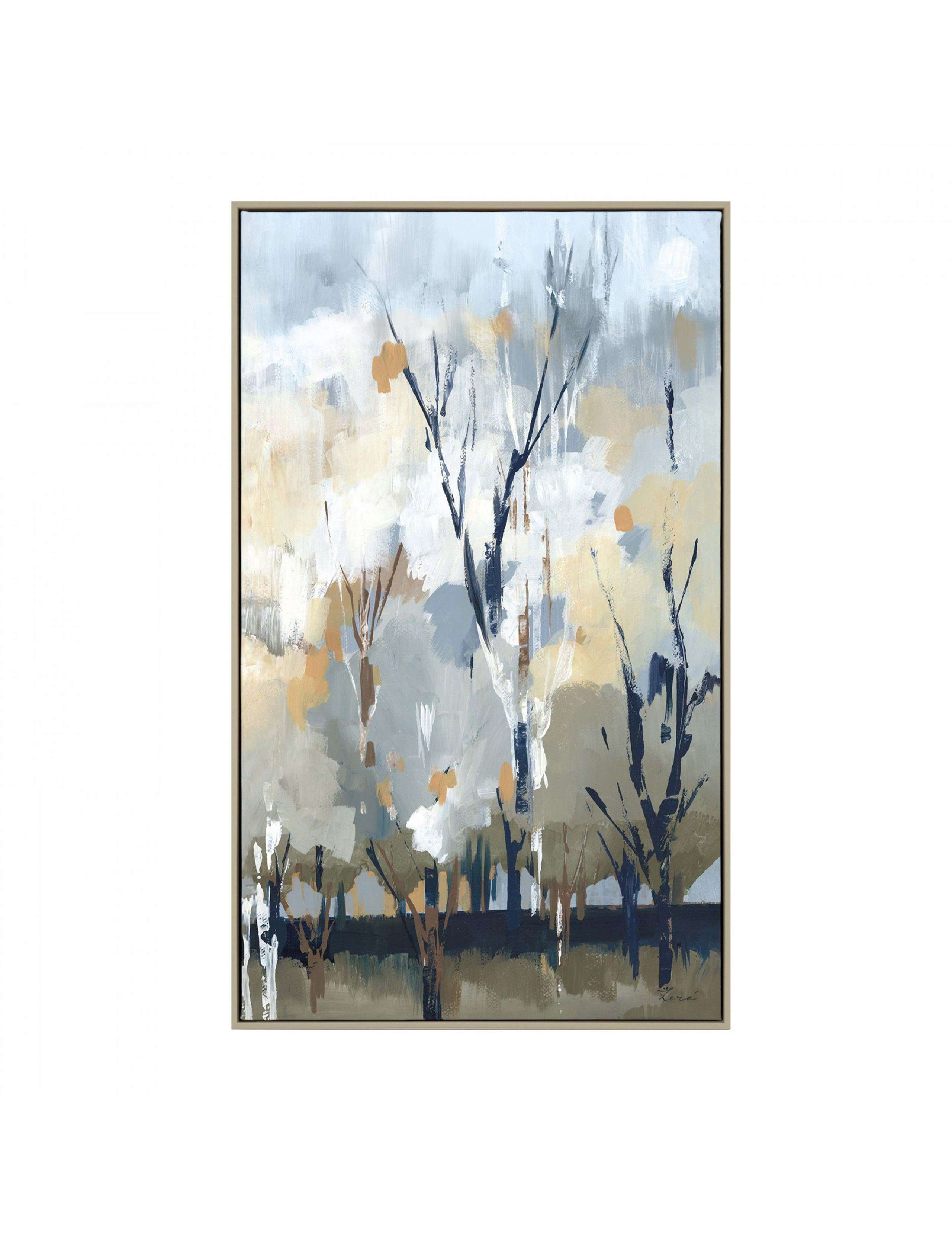 Gallery Direct Silver Birch Blues framed canvas 67x40cm, imported from the UK
