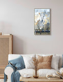 Gallery Direct Silver Birch Blues framed canvas 67x40cm, imported from the UK