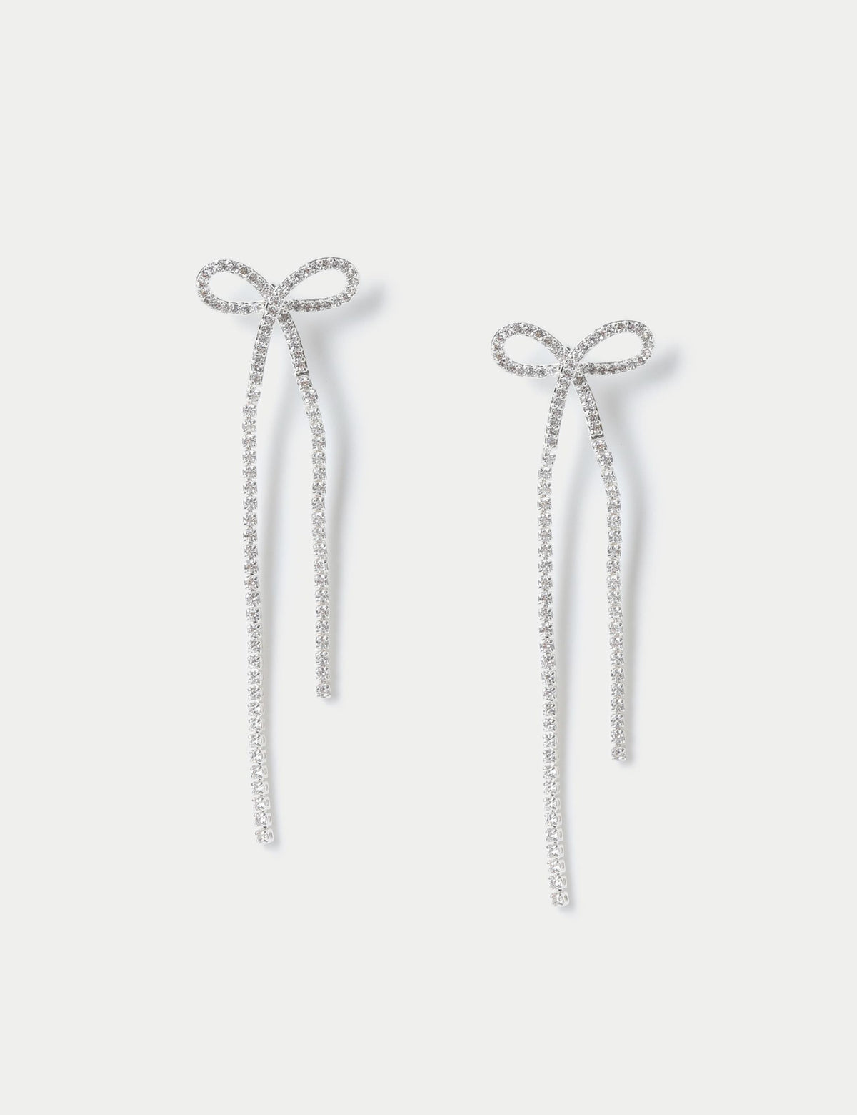 Silver Cupchain Bow Drop Earring, jewellery - British product