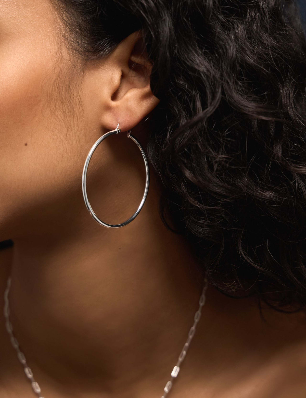 Accessorize silver hoop earrings 5cm (British brand)