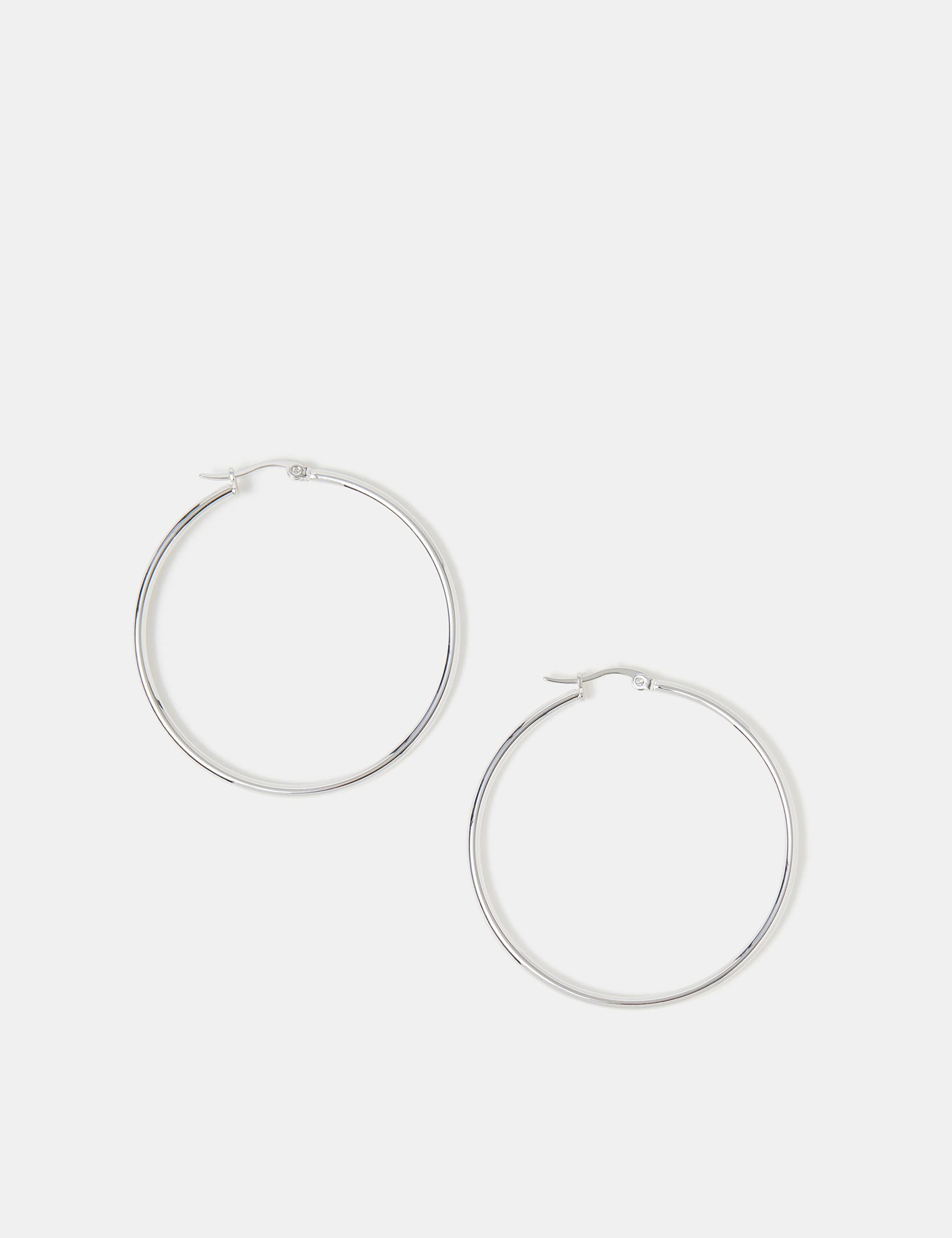 Accessorize silver hoop earrings 5cm (British brand)