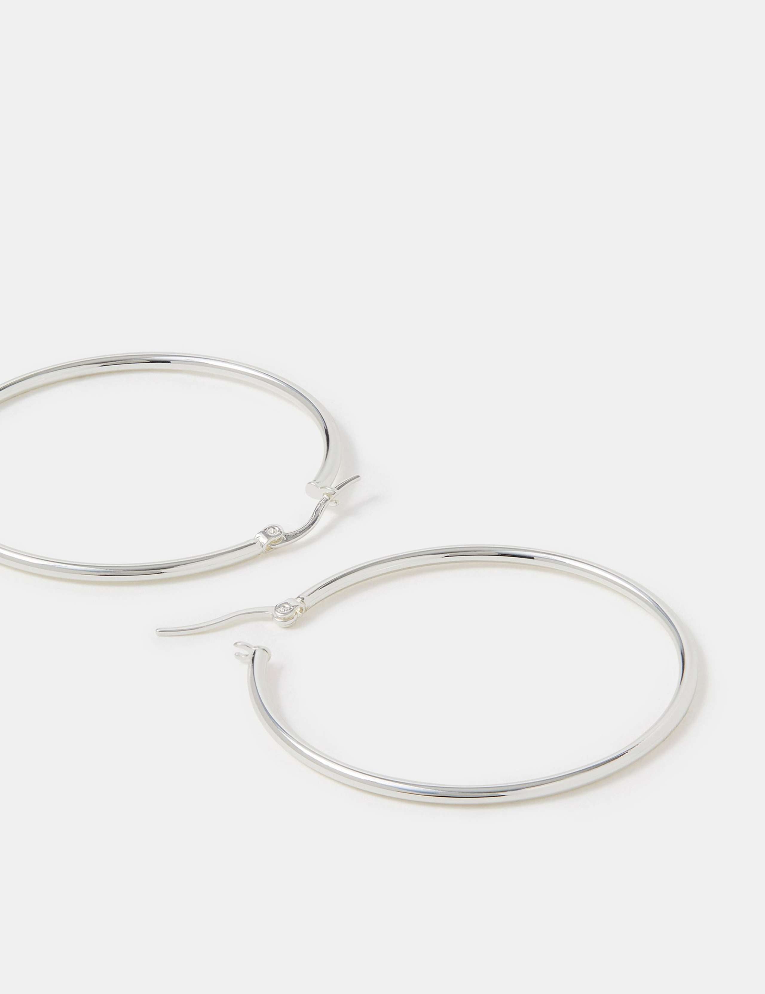 Accessorize silver hoop earrings 5cm (British brand)