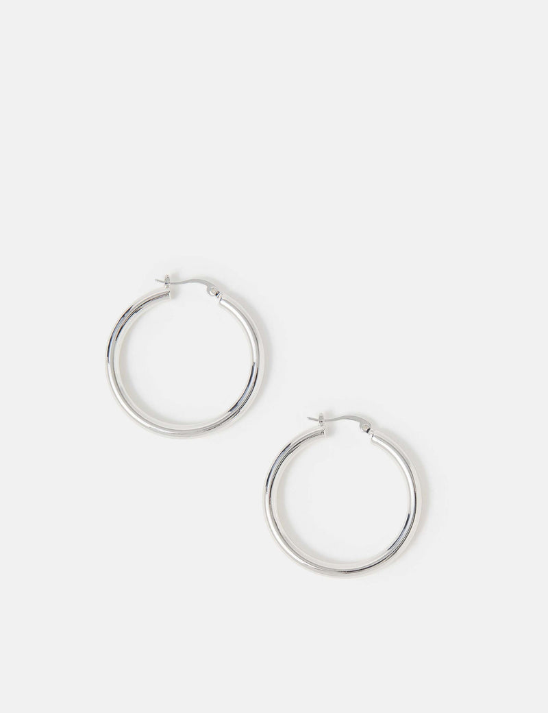 Accessorize silver plated hoop earrings 4 cm, UK version