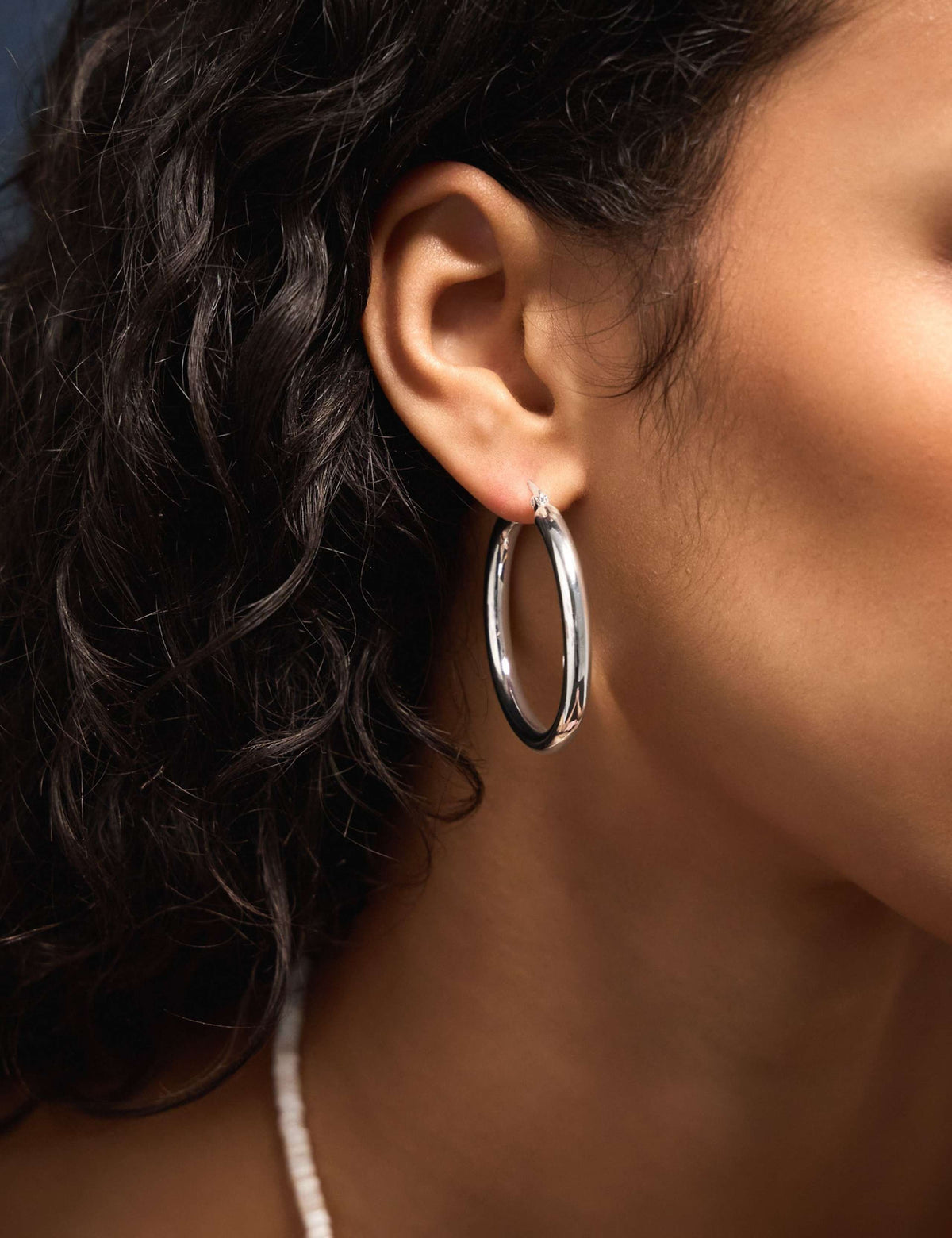Accessorize silver plated hoop earrings 4 cm, UK version