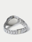 M&S silver tone round face watch with metal strap - British product
