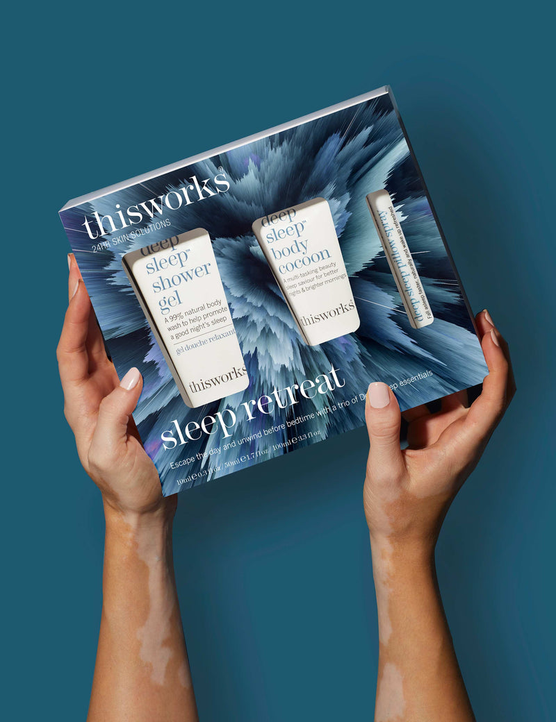 this works Sleep Retreat Kit with 50ml, 100ml, and 10ml sizes (British brand)