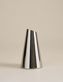 Small chrome vase with conical design 16 cm (British brand)