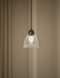 Small Florence pendant light with ribbed glass shade (British brand)