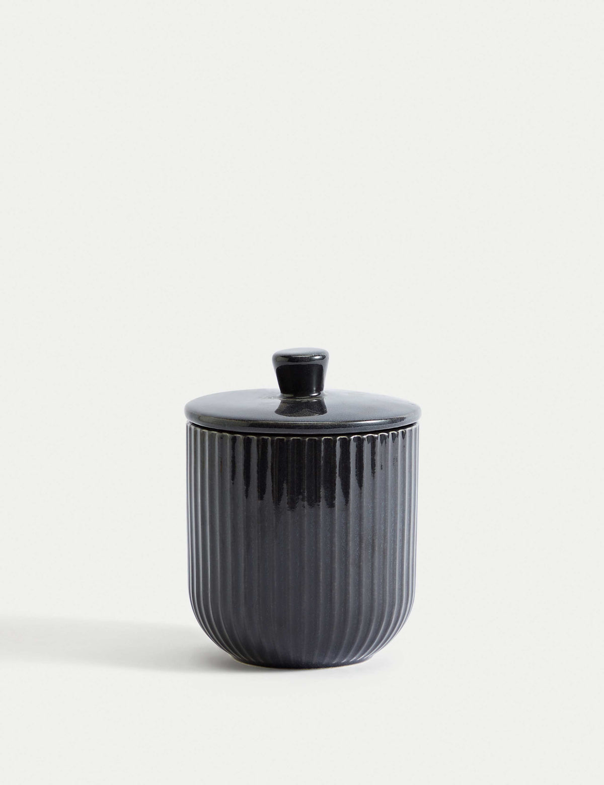 Small Ribbed Storage Jar