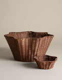 Small scalloped rattan trinket bowl 15cm, UK version