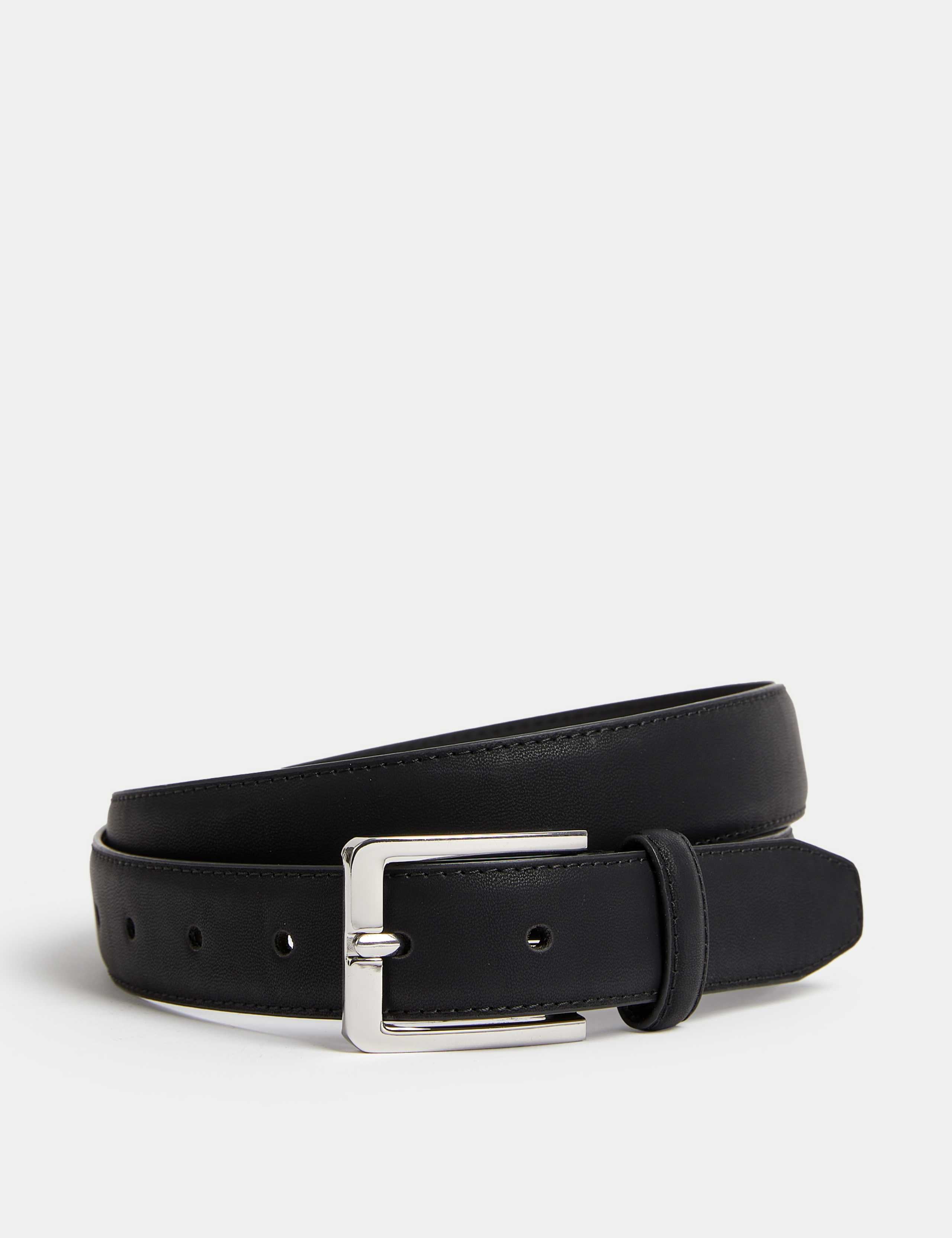 M&S smart belt polyurethane stitch detailing metal buckle - British product