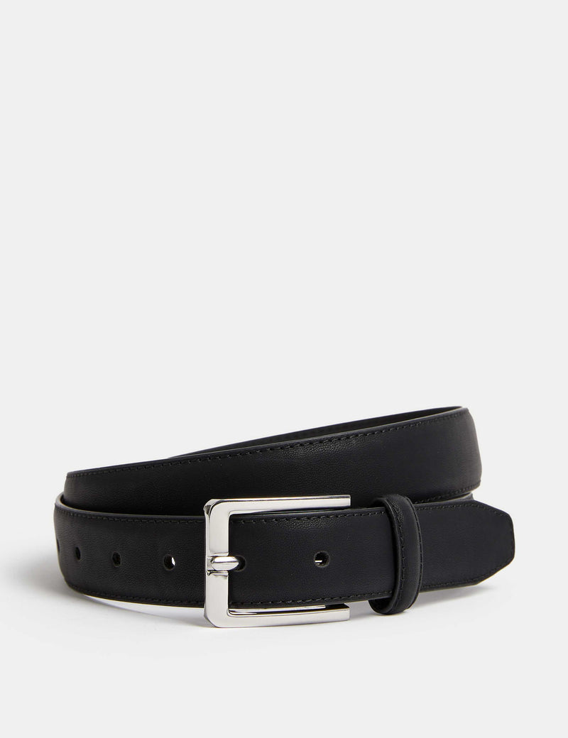 M&S smart belt polyurethane stitch detailing metal buckle - British product