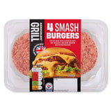 Smash burger patties 4 pack, refrigerated - British product