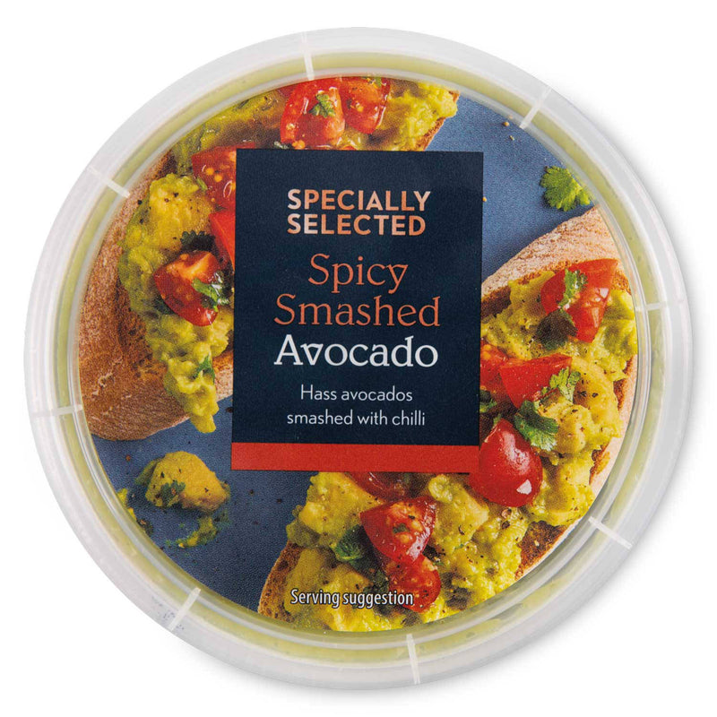 Smashed spicy avocado spread for toast - British product
