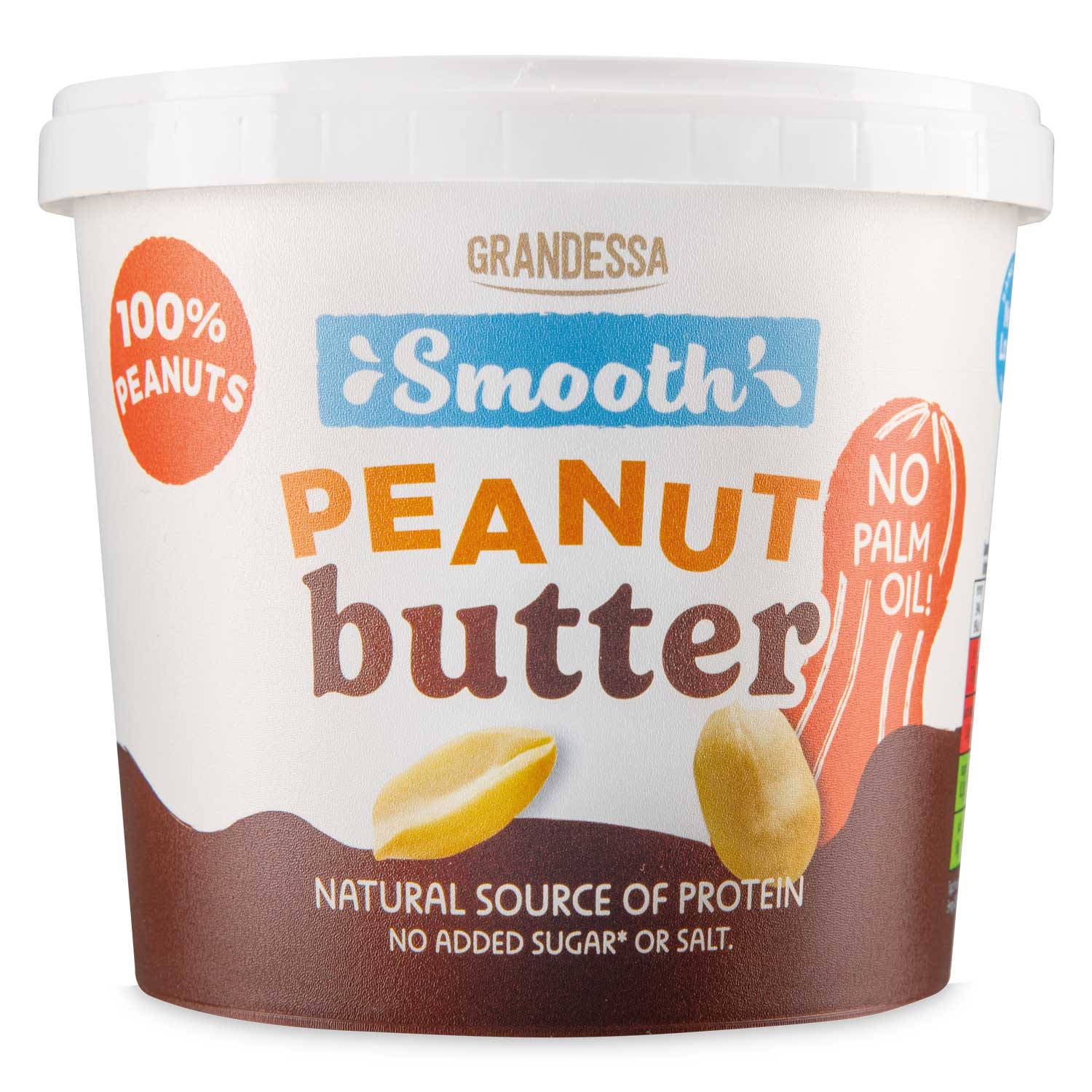 Smooth 100% roasted peanut butter, imported from the UK
