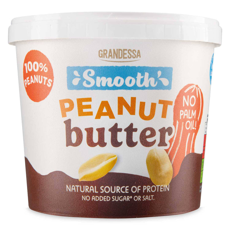 Smooth 100% roasted peanut butter, imported from the UK