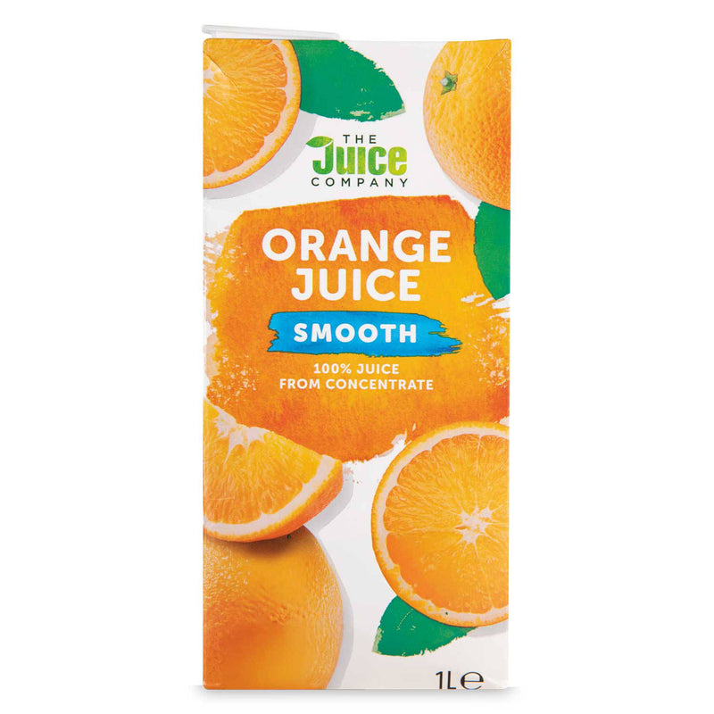 Smooth orange juice from concentrate 1L, imported from the UK