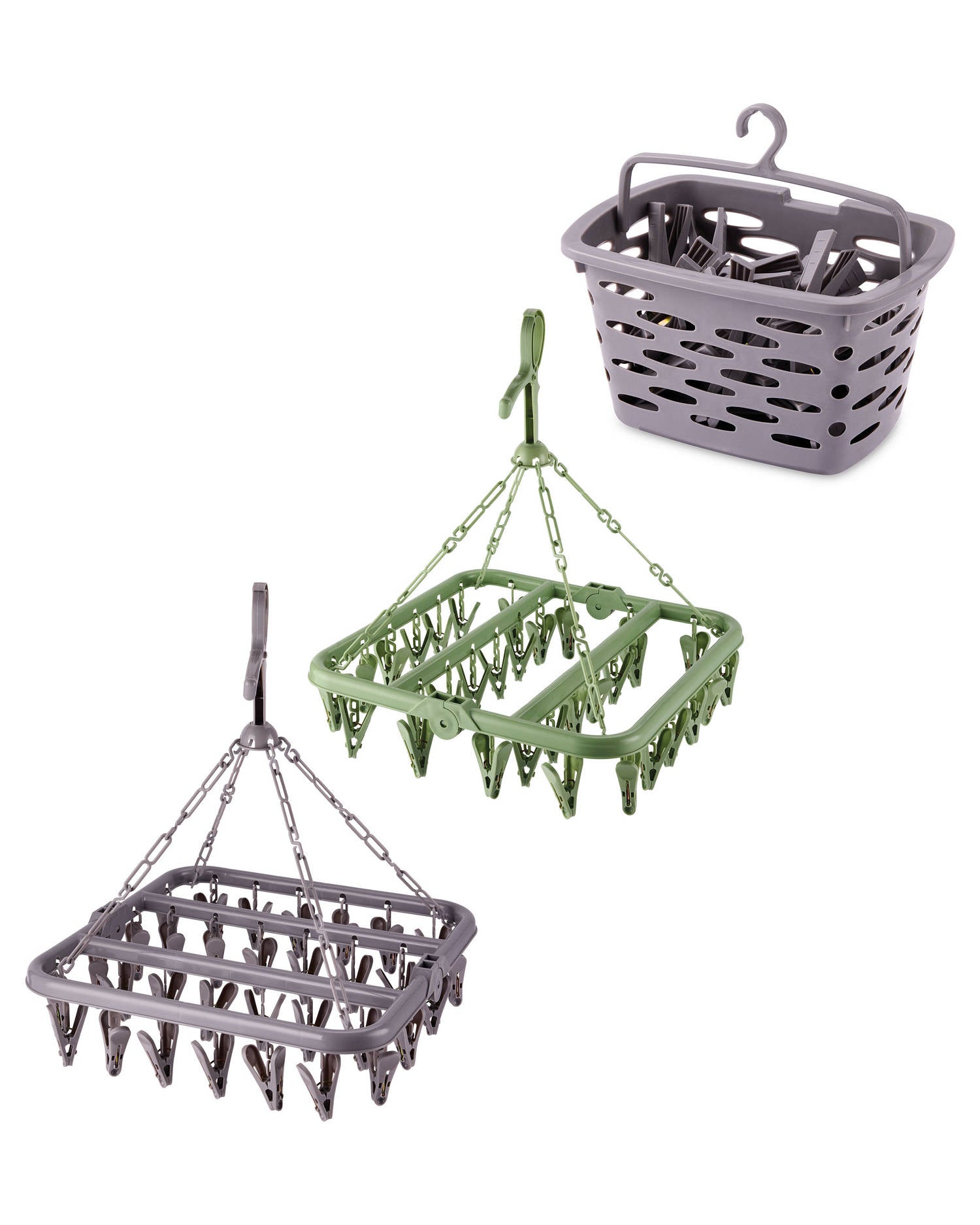 Peg basket and sock hanger with 36 pegs (British brand)