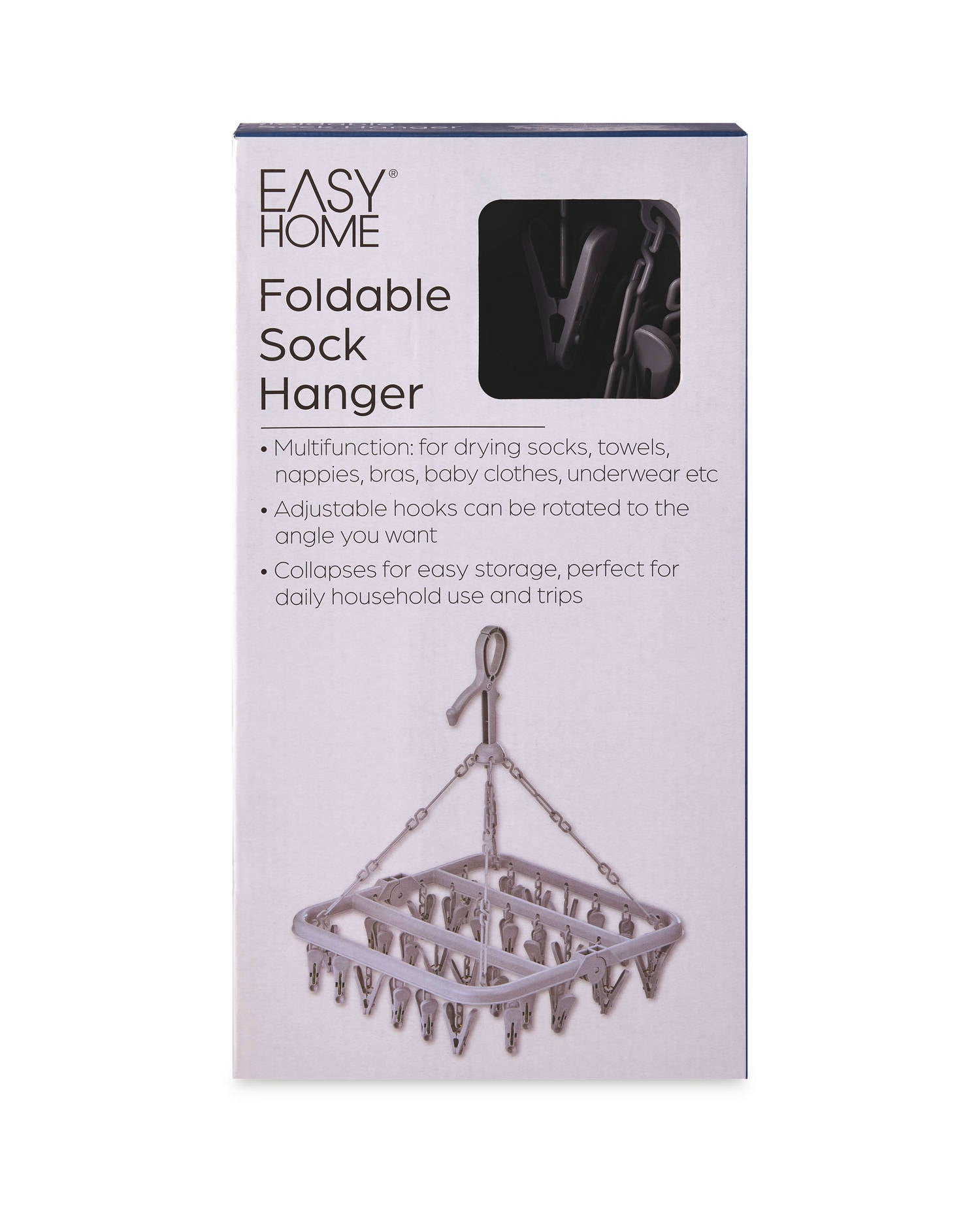 Peg basket and sock hanger with 36 pegs (British brand)