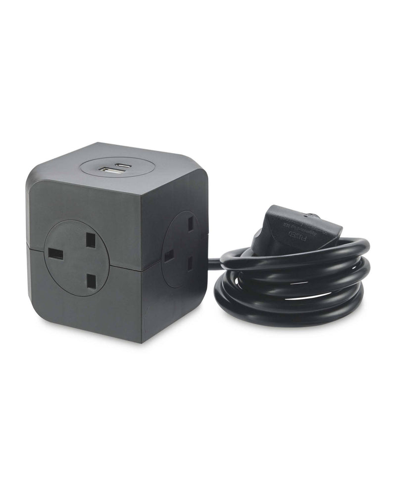 Socket Cube with USB extension (British brand)