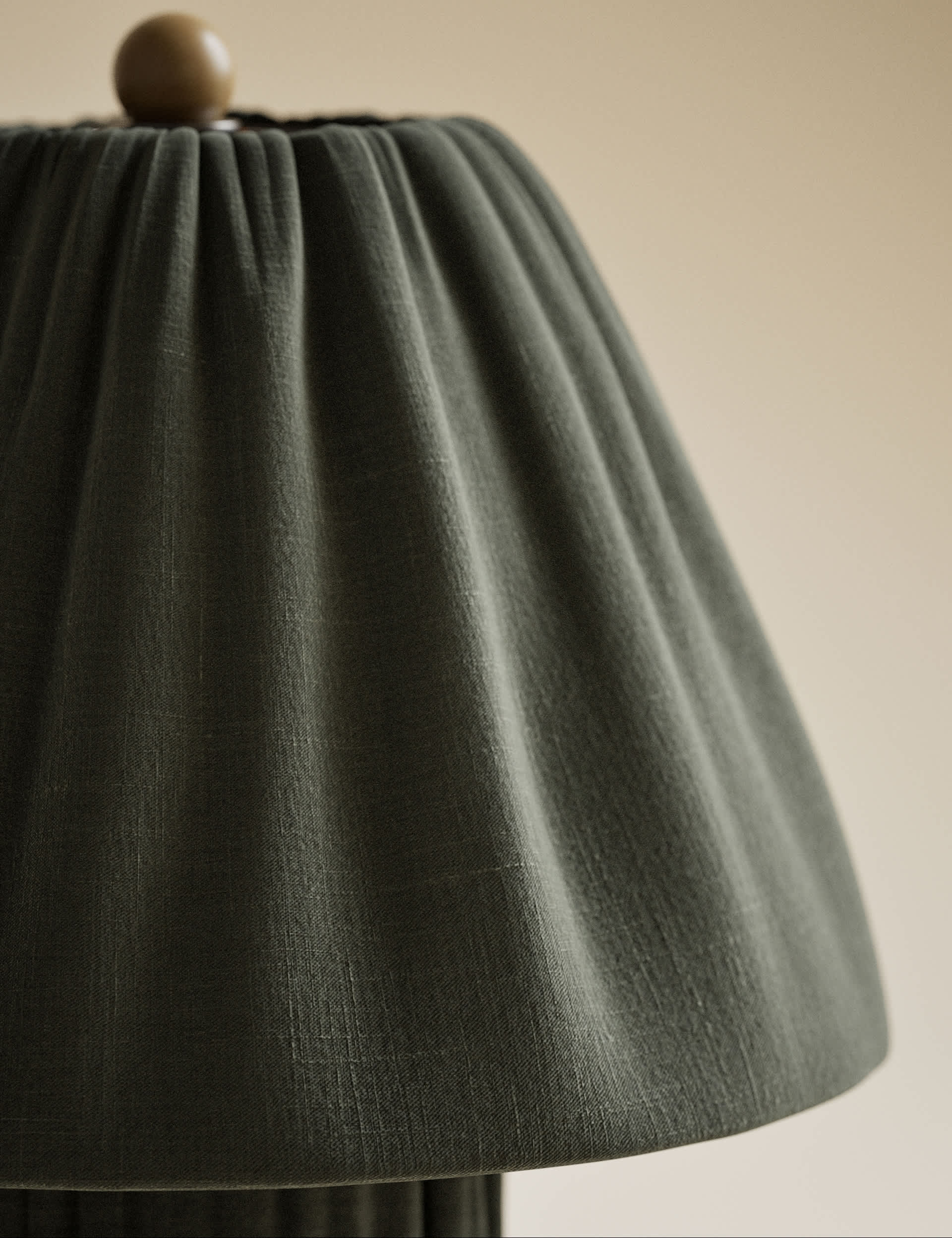 Soft Pleated Fabric Table Lamp (British brand)