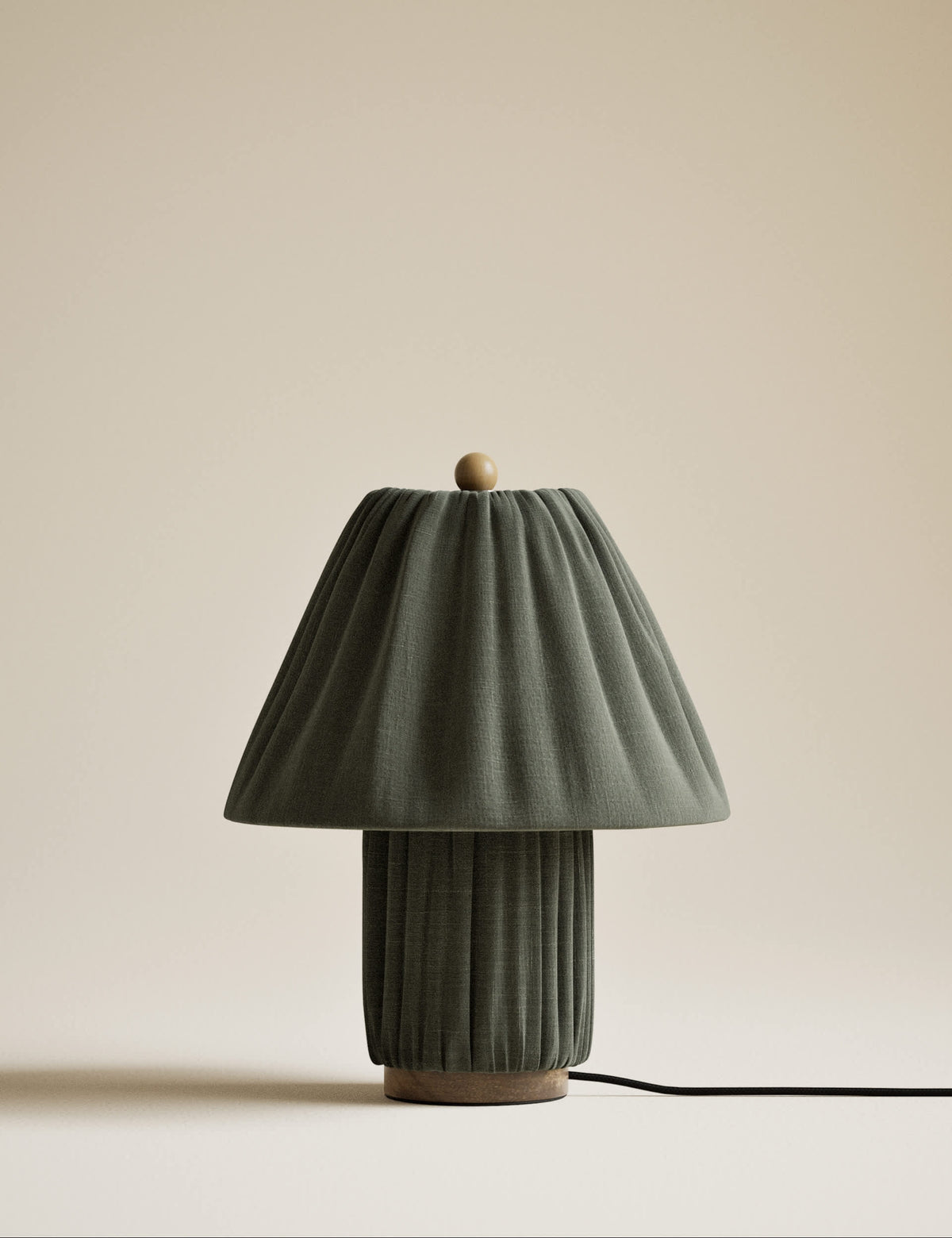 Soft Pleated Fabric Table Lamp (British brand)