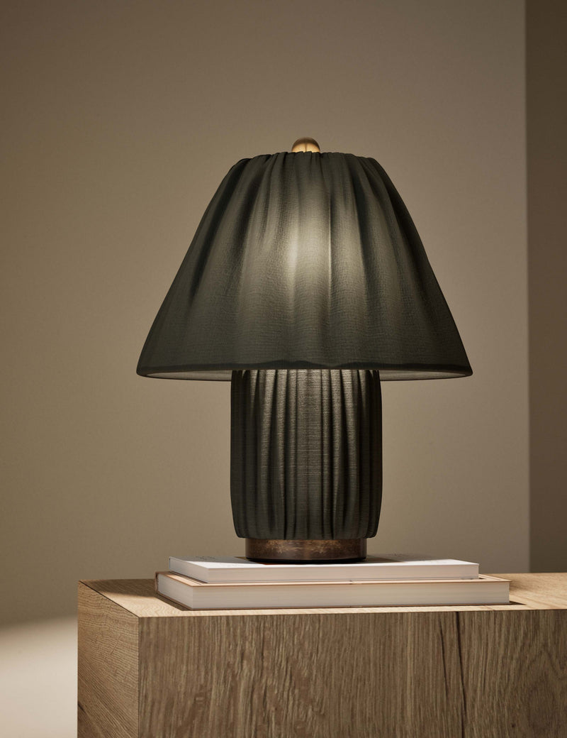 Soft Pleated Fabric Table Lamp (British brand)