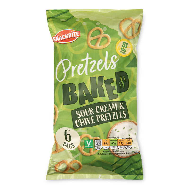 Baked pretzels with sour cream and chive 6 pack - British product