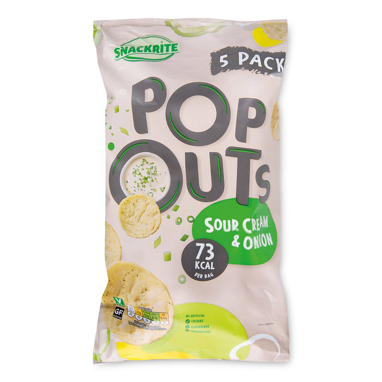 Popouts sour cream and onion crisps 5 pack - British product