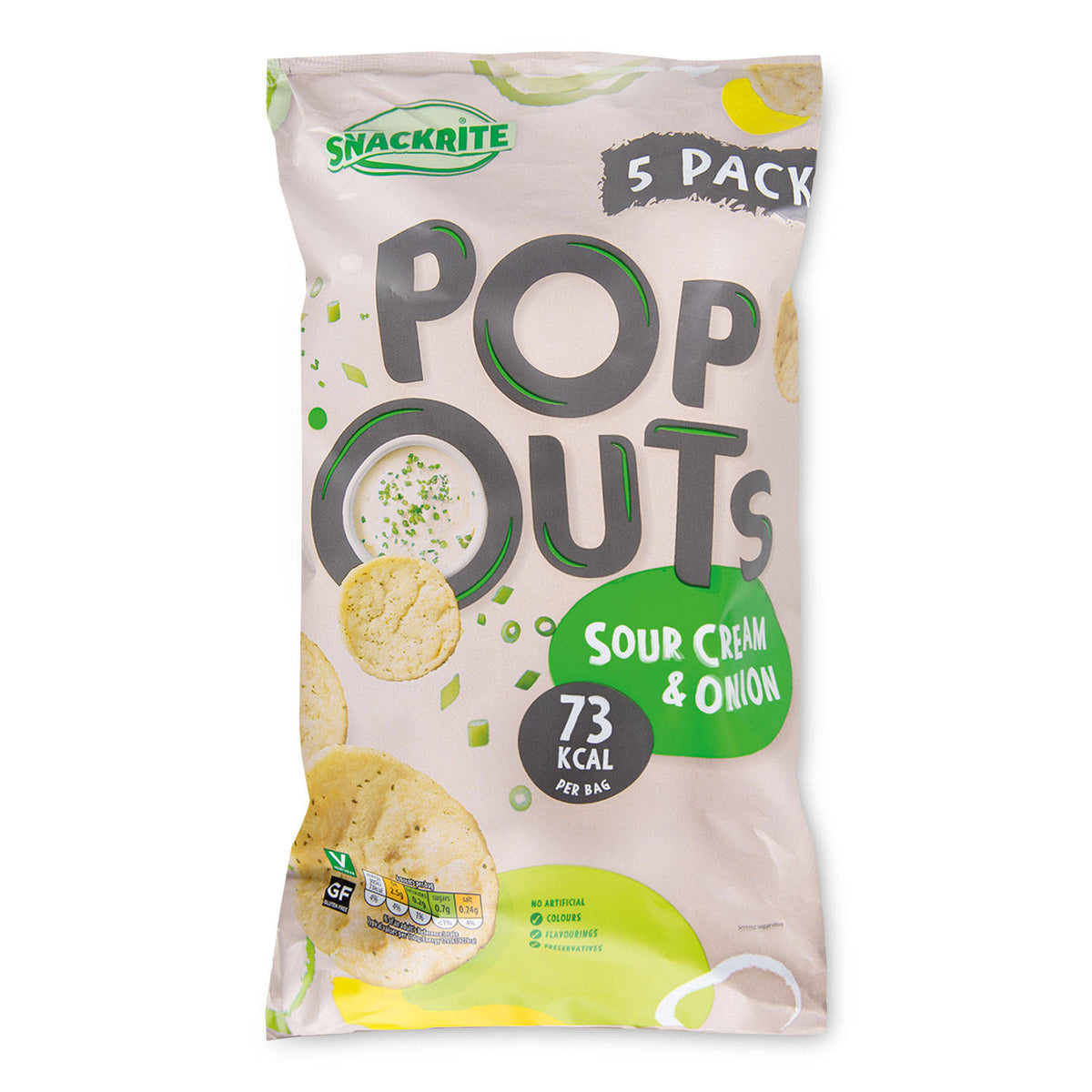 Popouts sour cream and onion crisps 5 pack - British product