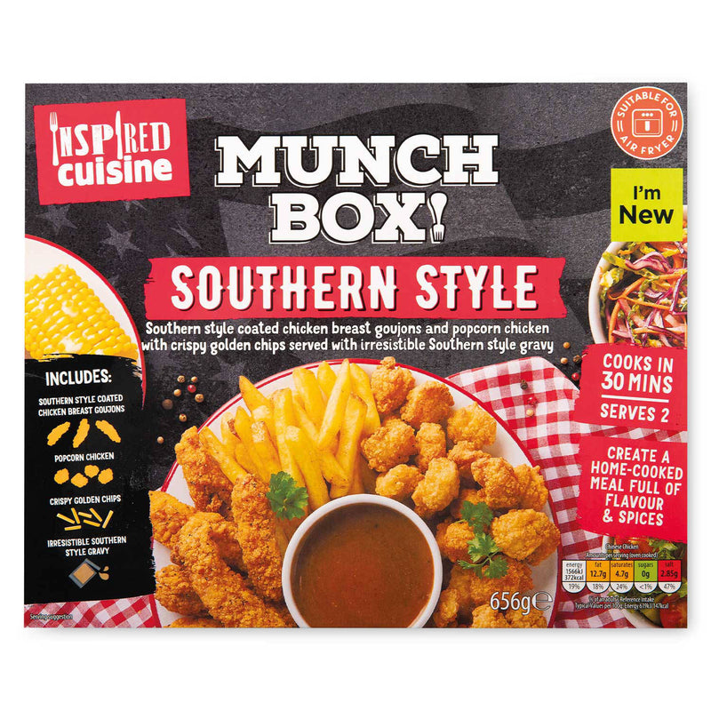 Frozen munch box with southern style chicken, imported from the UK