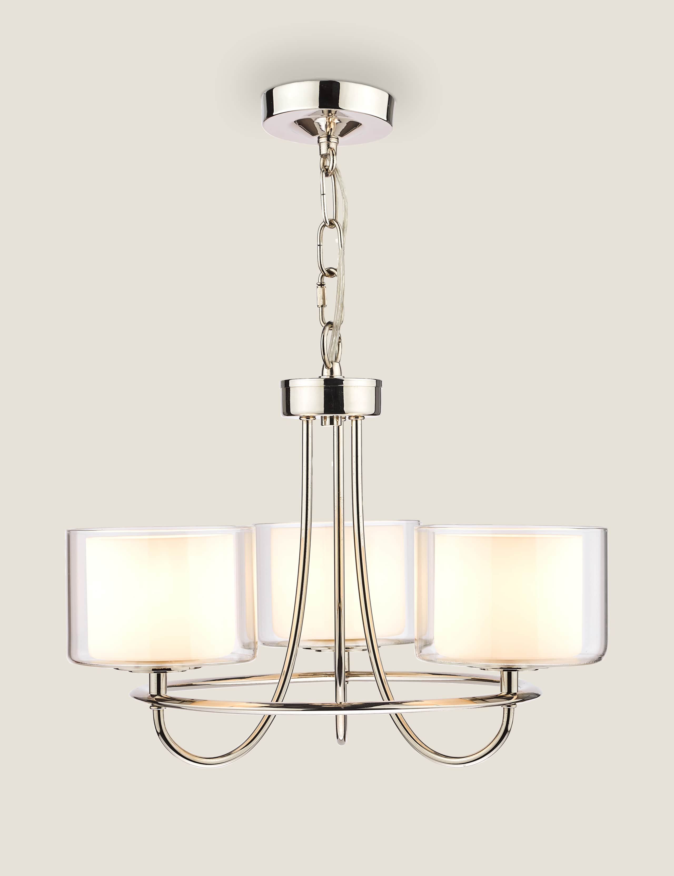 Laura Ashley Southwell pendant light polished nickel, imported from the UK