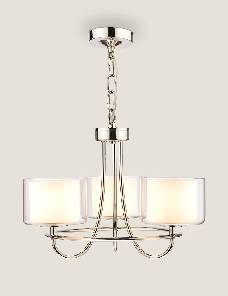 Laura Ashley Southwell pendant light polished nickel, imported from the UK