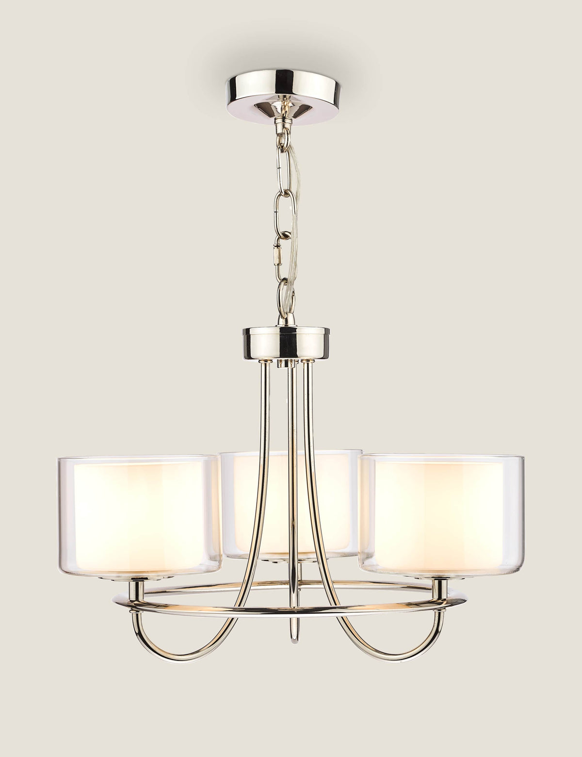 Laura Ashley Southwell pendant light polished nickel, imported from the UK