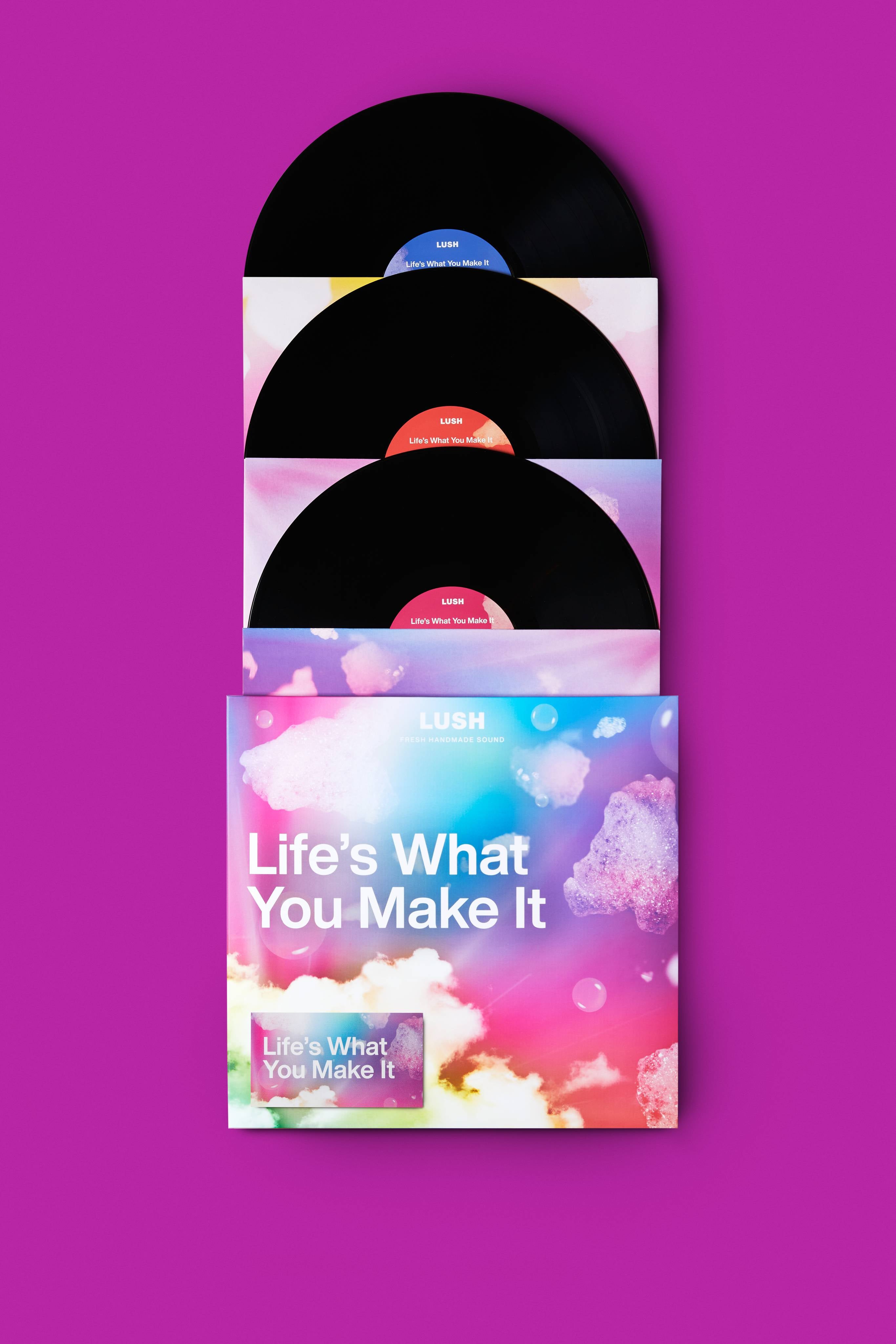 Lush triple vinyl compilation with download code, UK version