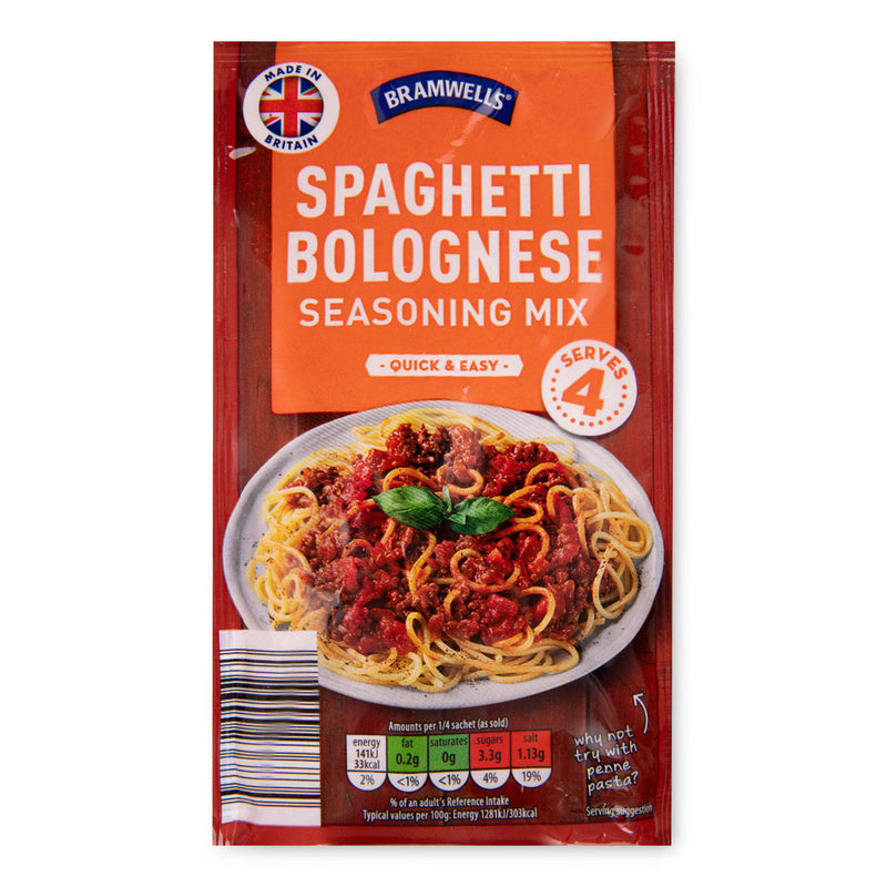Spaghetti bolognese seasoning mix, imported from the UK