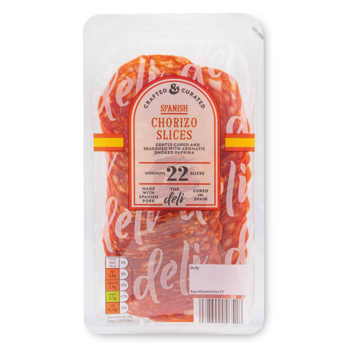 Spanish chorizo cured with paprika, UK version