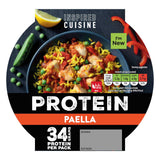 Spanish paella protein pot with chicken and turmeric rice, UK version