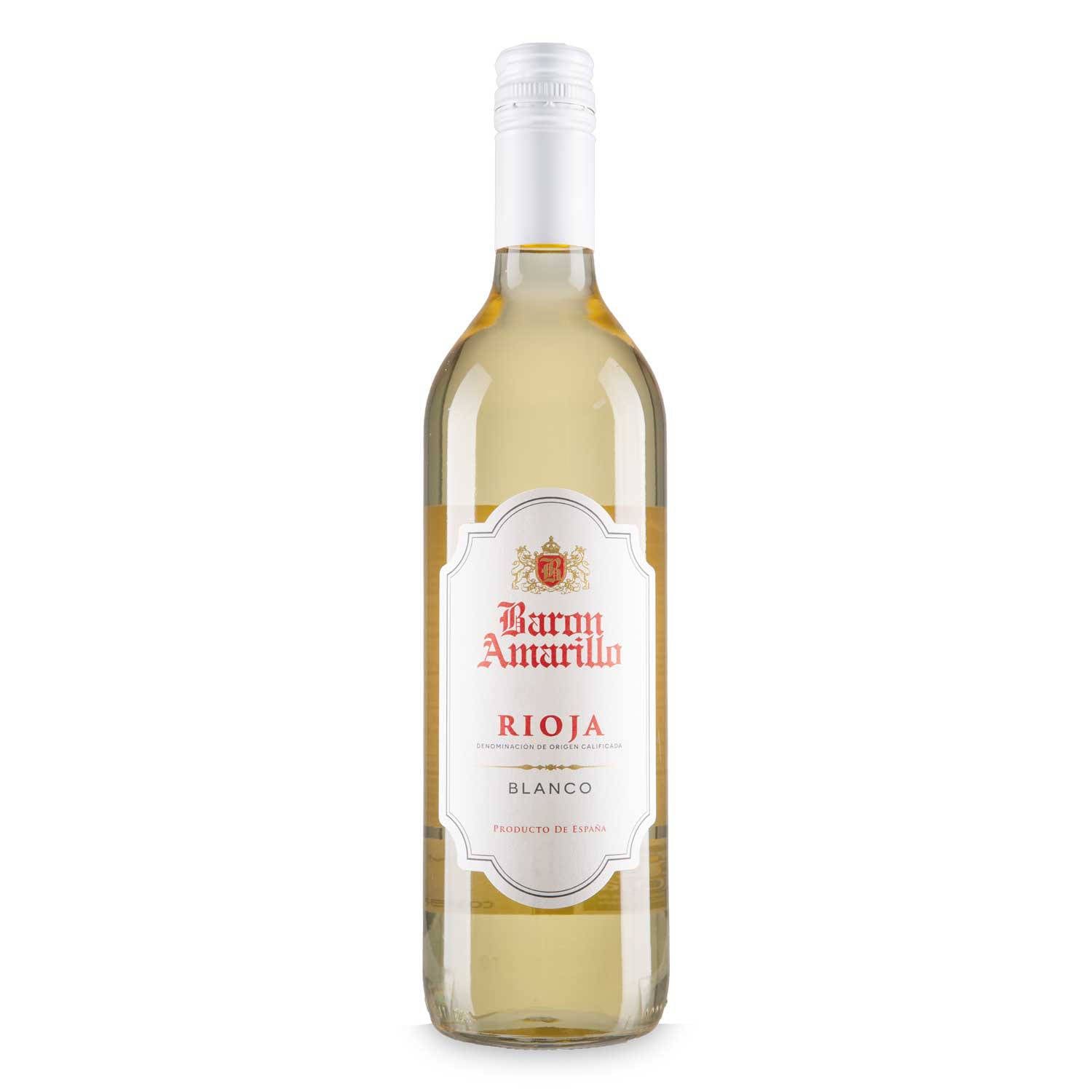 White wine Spanish Rioja Blanco bottle, UK version