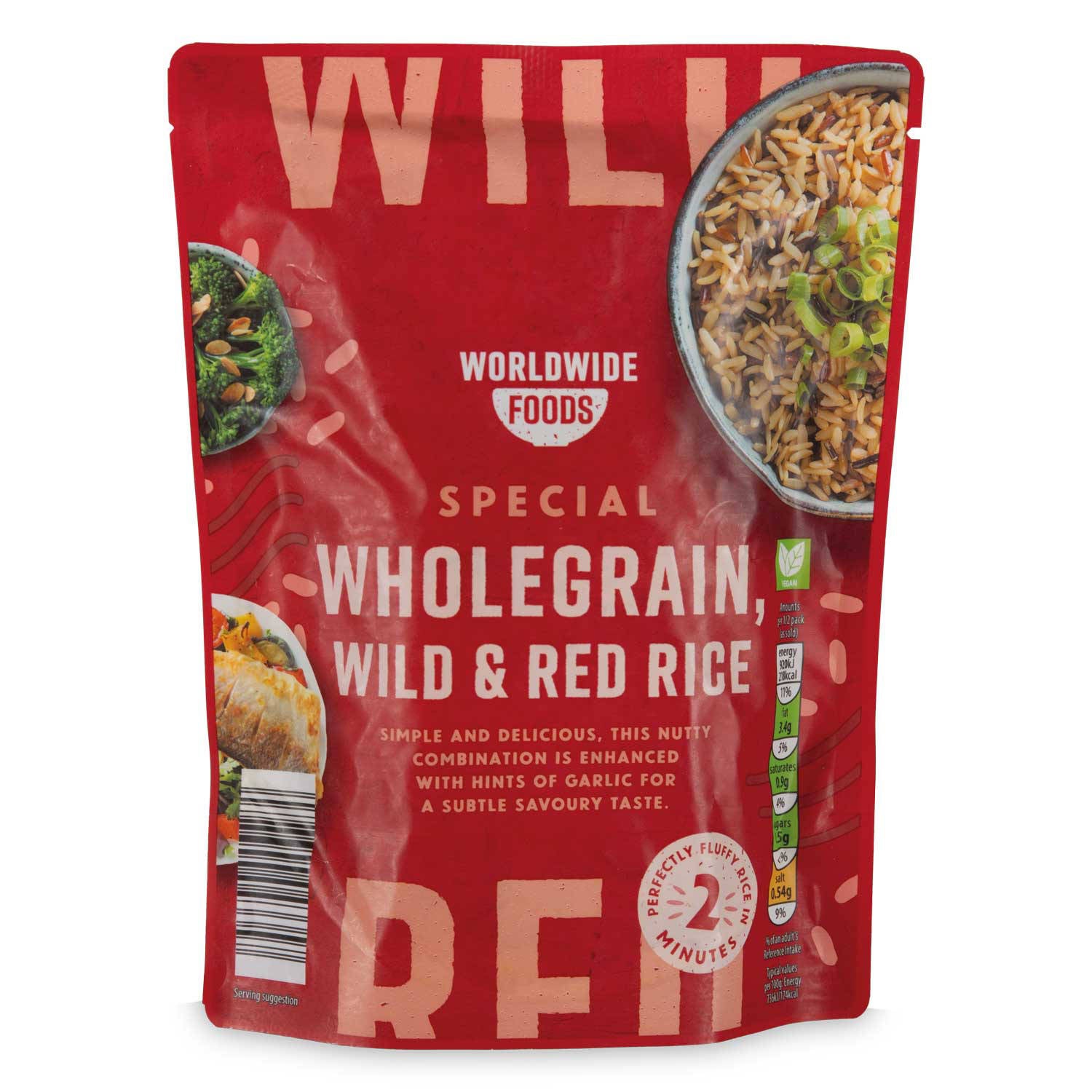 Special wholegrain wild and red rice pouch - British product