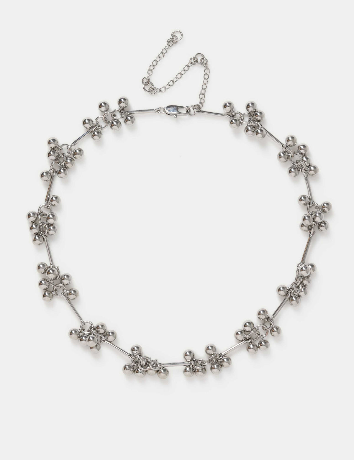 Sphere cluster necklace with brass and acrylic beads - British product