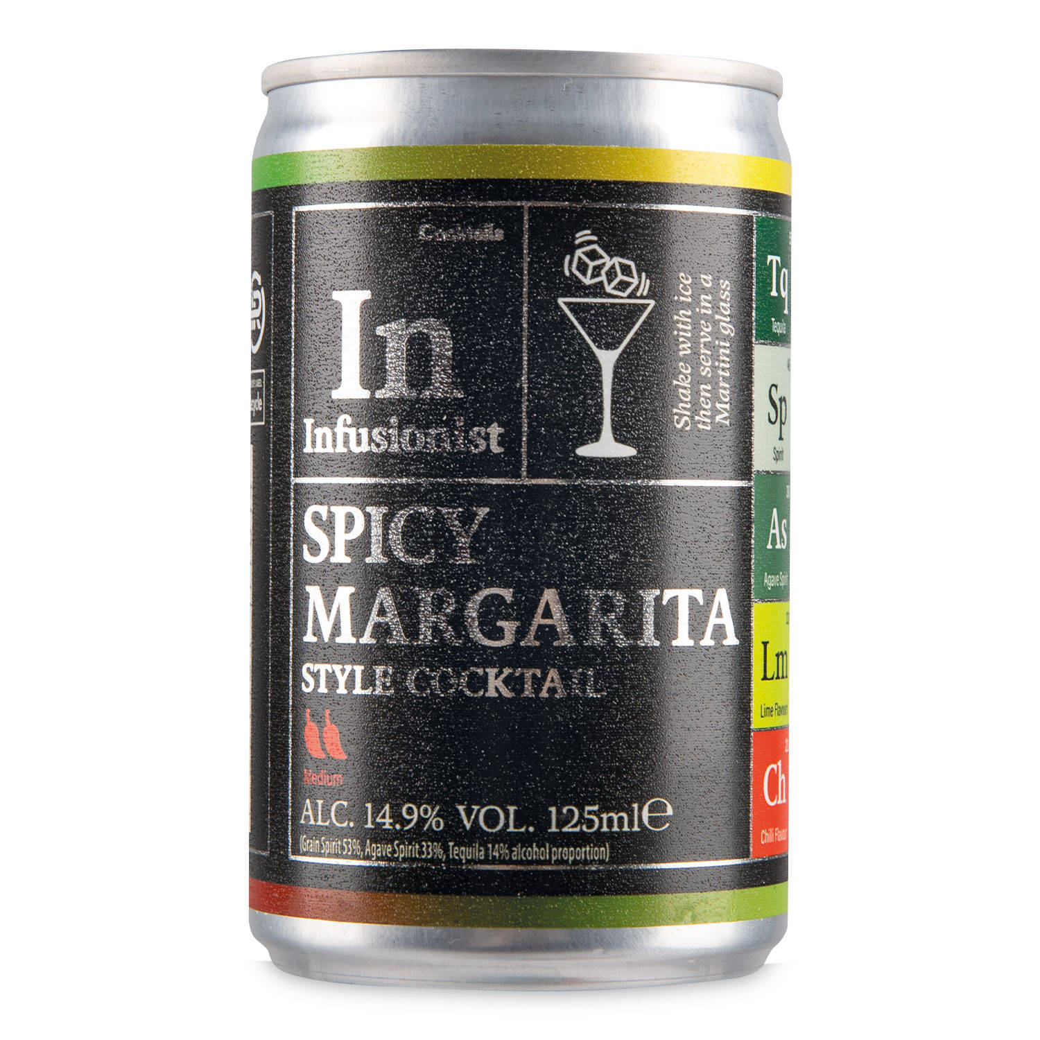 Spicy Margarita cocktail can with chilli and lime - British product