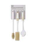 Silicone cleaning brushes and sponges in beige, blue, grape - British product
