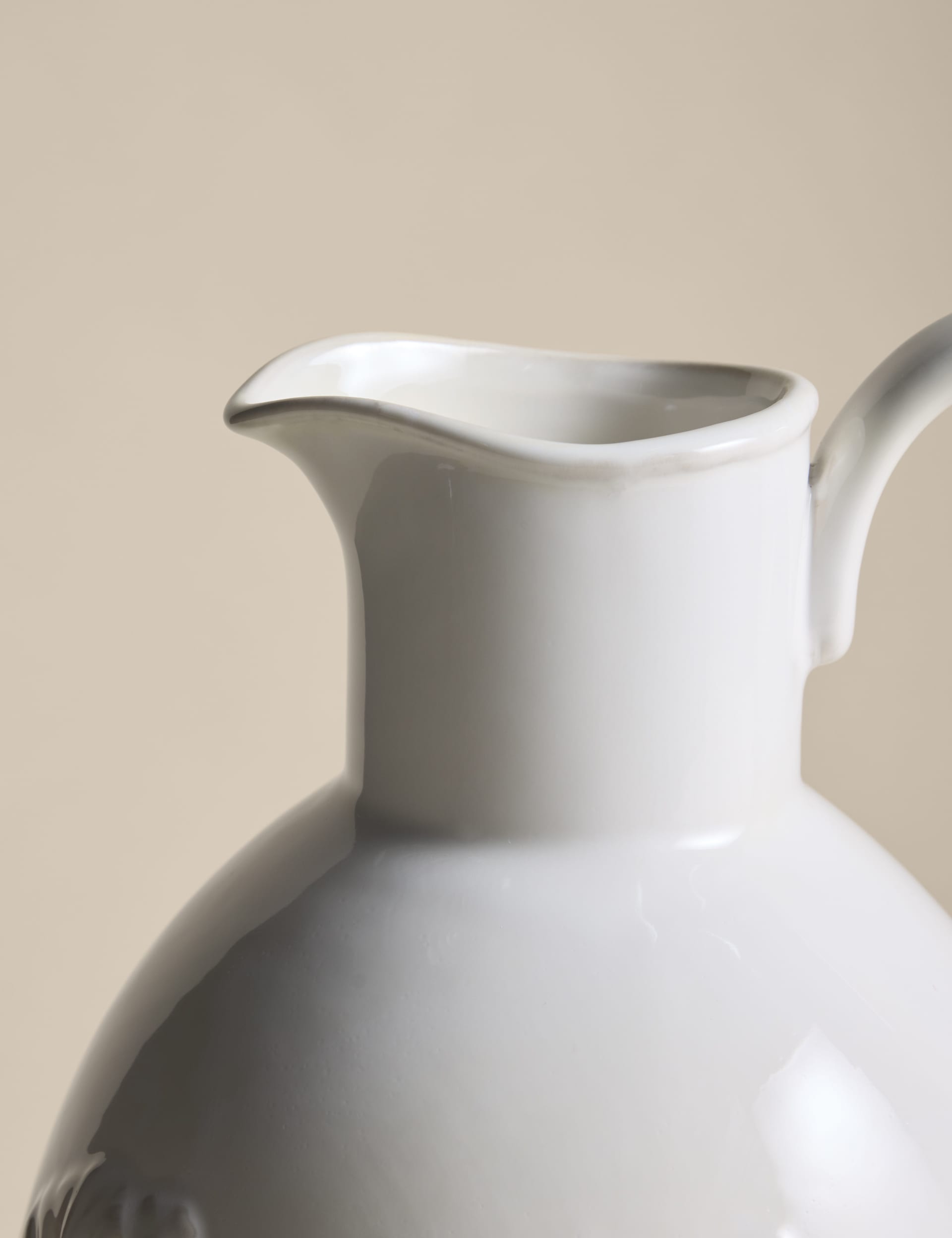 Spring Meadow stoneware jug with raised flowers - British product